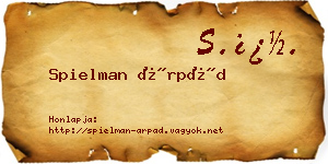 Spielman Árpád névjegykártya